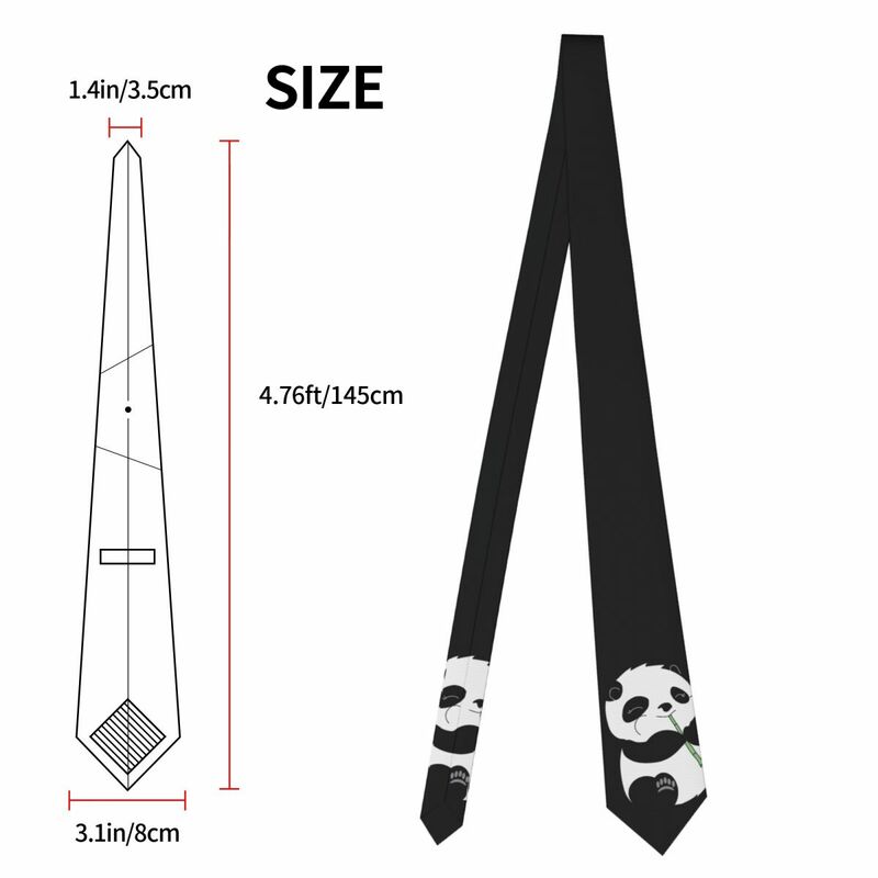 Panda Dasi Pria Ramping Poliester 8 Cm Sempit Hewan Leher Dasi untuk Pria Cocok Aksesori Cravat Hadiah