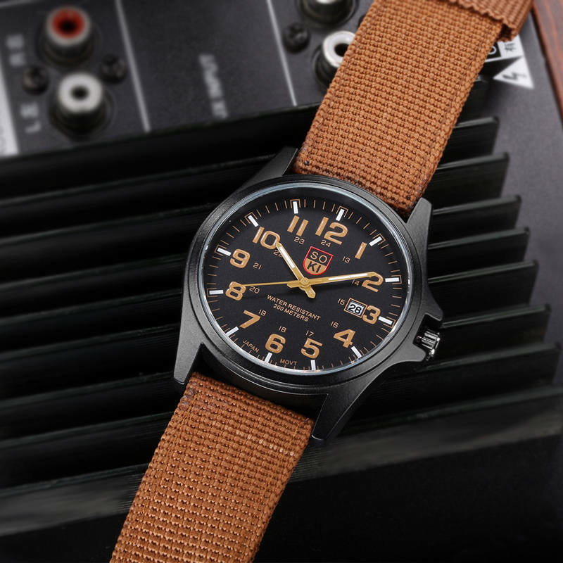 New Man Canvas Watches Fashionable Men Students Quartz Wristwatch Casual Gift Watch