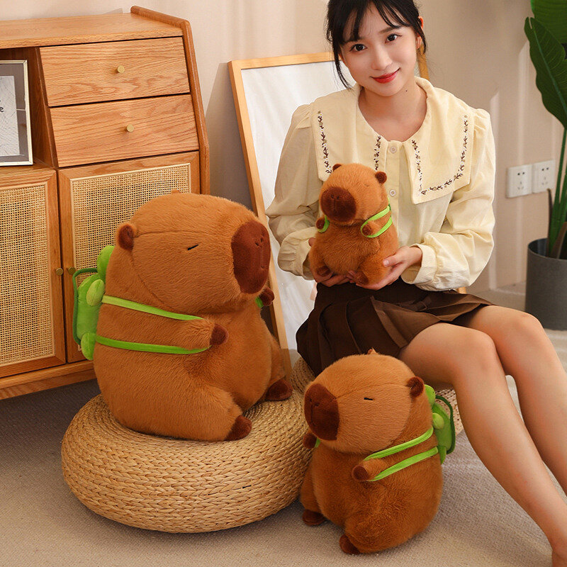 푹신한 Capybara 봉제 인형, 귀여운 Capybara, 거북이 박제 장난감, 어린이 동물, 생일 선물, 집 장식