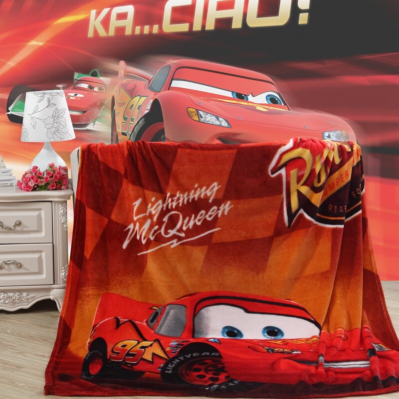 Disney Lightning McQueen Selimut Ukuran Queen Mewah Mobil Di Tempat Tidur/Sofa/Pesawat Lembaran Datar Selimut Lempar Hadiah Natal