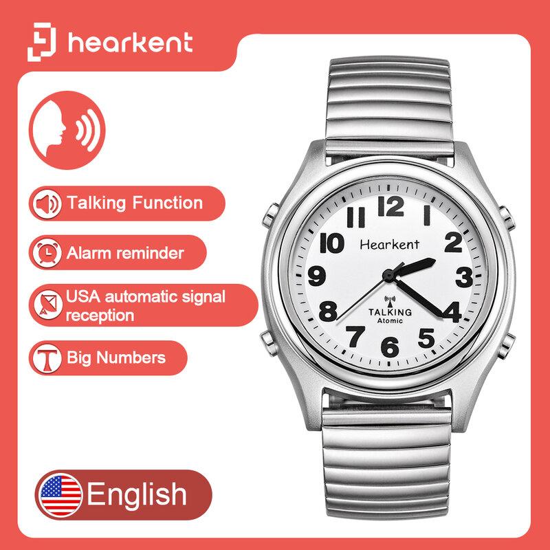ブラインドマン、ワンタッチ、視覚ビューティまたは高齢者向けの魅力的な英語の音声時計、スピーカー時計