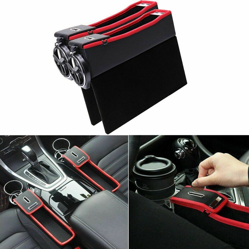 Car Seat Clearance Catcher Filled Cup Holder Storage Box Pu Leather Coin Storage Box Main Driving