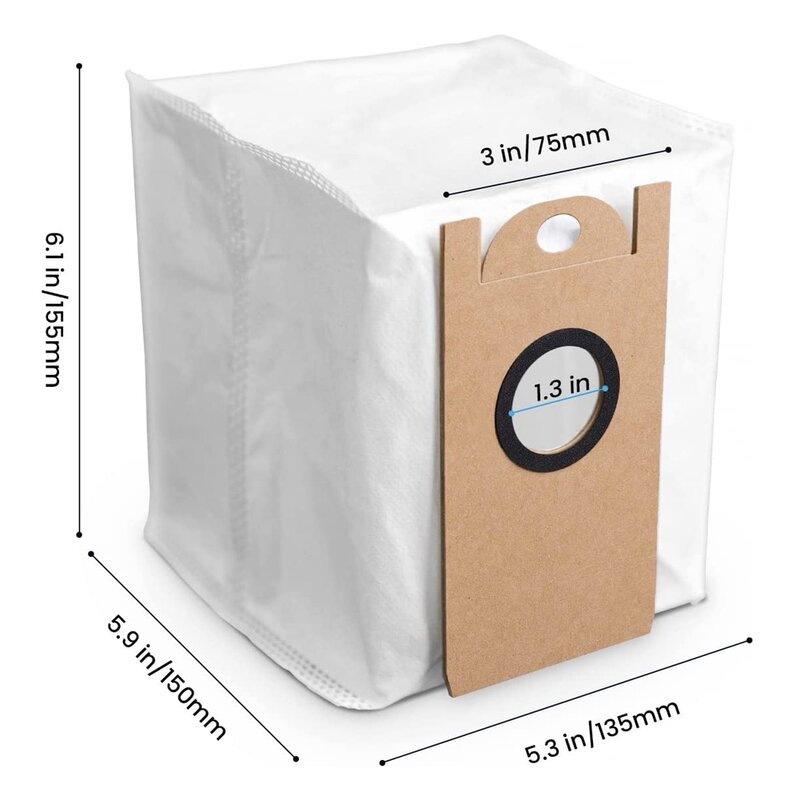6 Pack Replacement Dust Bags for Amarey A90+ Self-Emptying Robot Vacuum