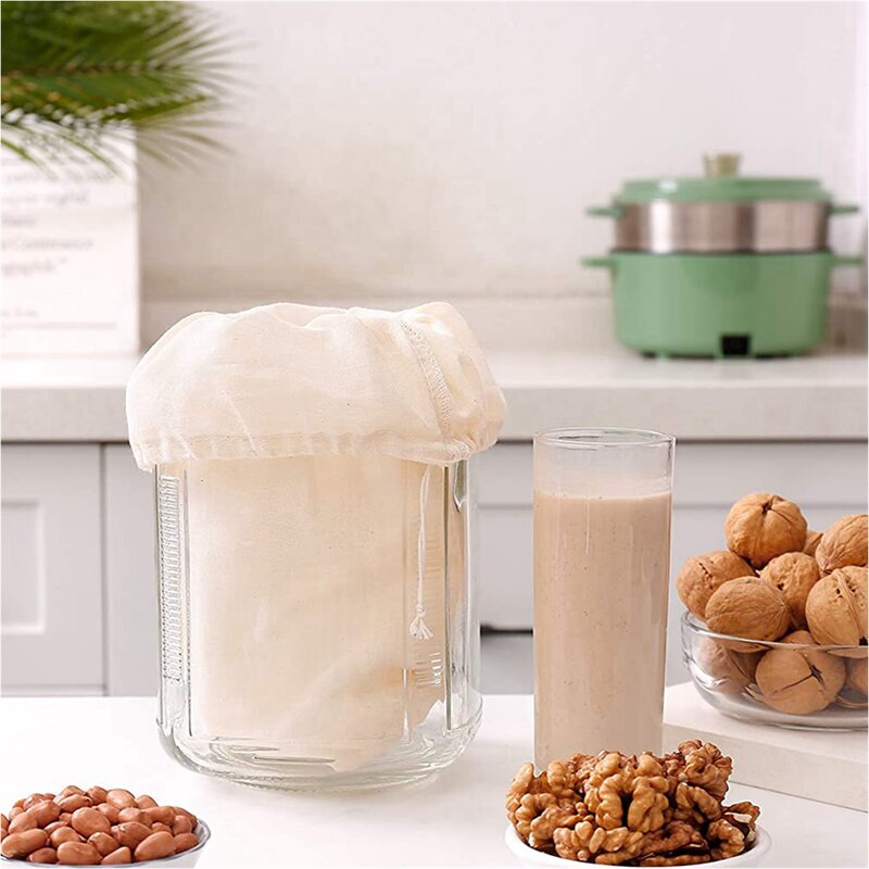3Pcs Nut Milk Bags Cheese Cloth Cheesecloth Bags for Straining Reusable Cotton Filter Bags Cold Brew Bags Milk Tea Strainers