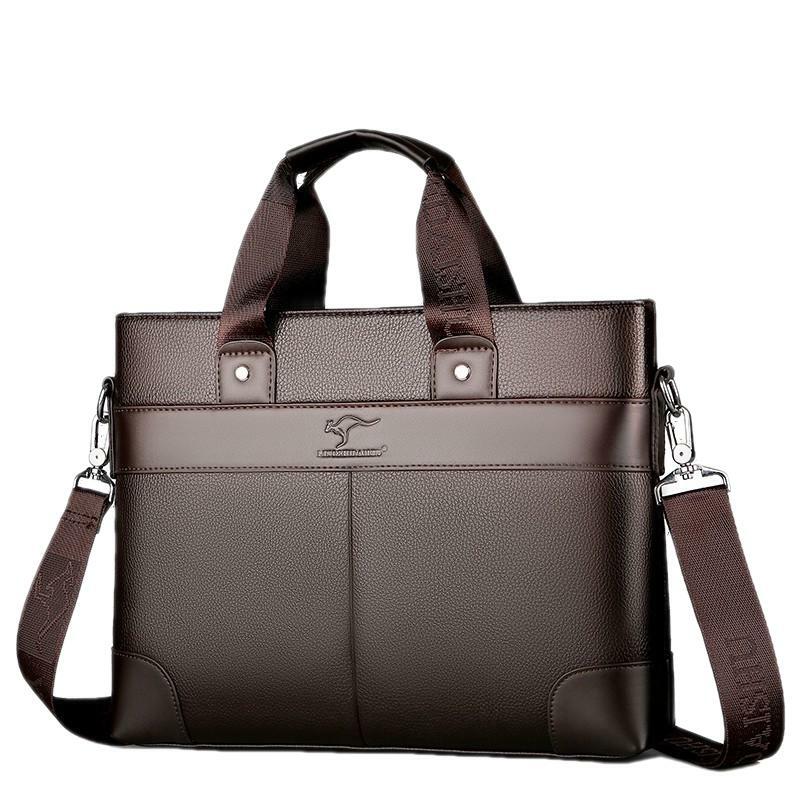 Повседневный деловой портфель для мужчин, вместительная сумка-мессенджер на плечо, кожаная мужская сумка для офиса и ноутбука