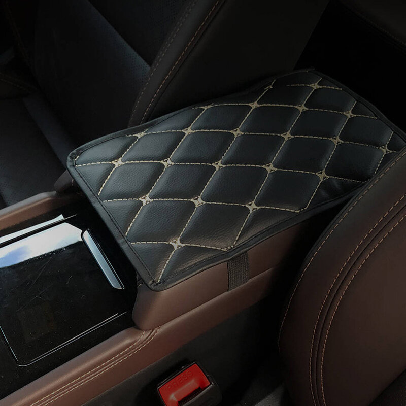 Universal Car Leather Armrest Mat Auto Armrests Storage Box Mats Capa de almofada à prova de poeira Braço Protector Impermeável Interior