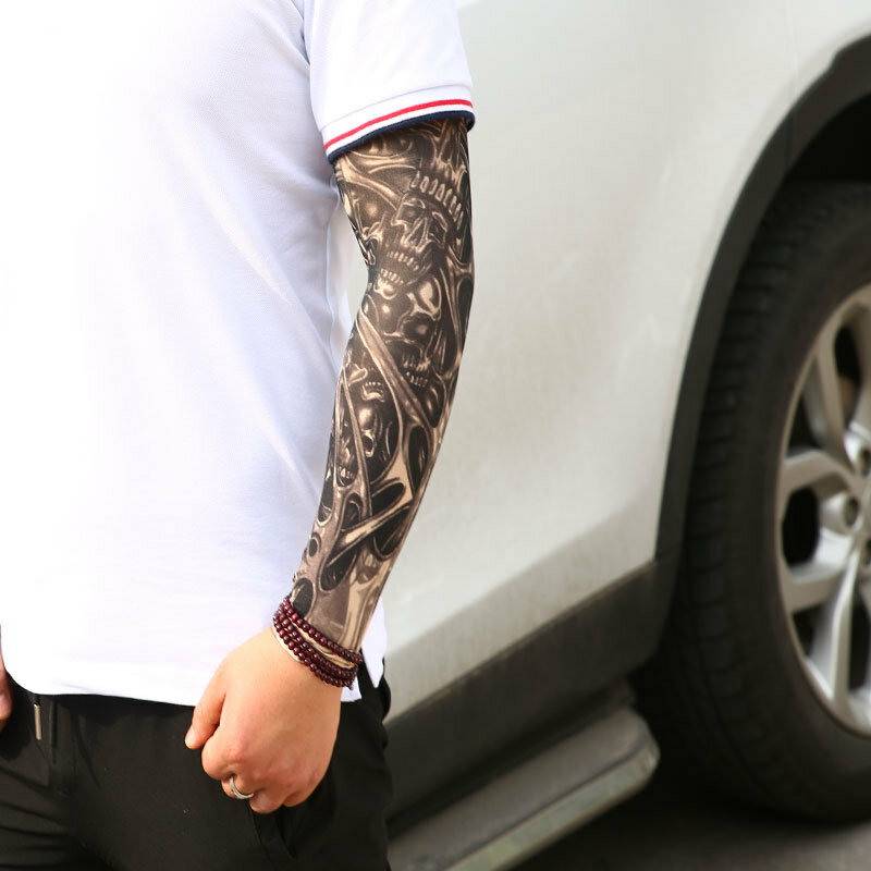 2023 tato dicetak Lengan mulus, penghangat lengan bersepeda untuk luar ruangan