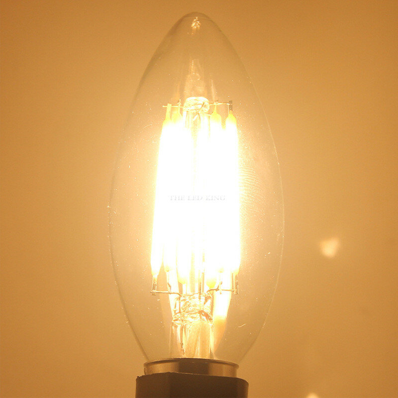 Ledフィラメント電球E27レトロエジソンランプ220v E14ヴィンテージC35キャンドルライト調光対応G95グローブアンプル照明cob家の装飾