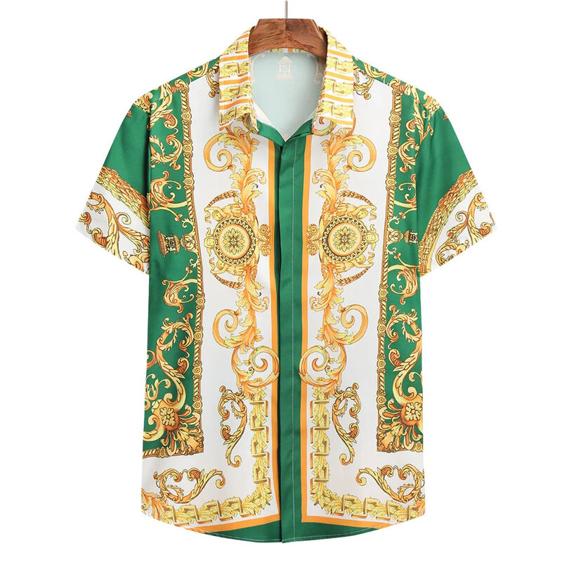 2024 Hawaiian Real Betis Men's Shirts Oversized Clothing Brand Middle East Arab Islam Copy Plain Blouse For Men Style European