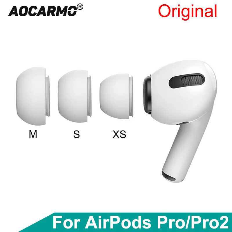 Aocarmo 애플 에어팟 프로 프로 2 이어폰 먼지 필터 메쉬 실리콘 고무 이어팁, 이어버드 캡 교체 부품, 2 개