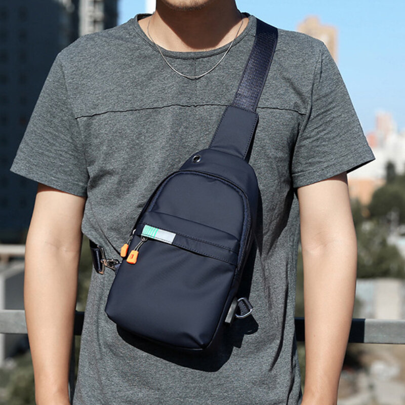 Chikage Large Capacity Stylish Student Chest Bag Men's Single Shoulder Bag Multi-function High Quality Waterproof Crossbody Bag
