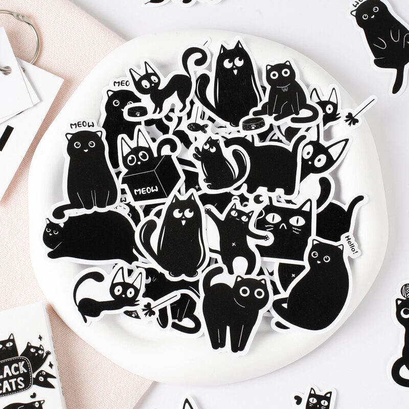 12 confezioni/lotto BLACK CATS series pennarelli album fotografico decorazione etichetta adesiva