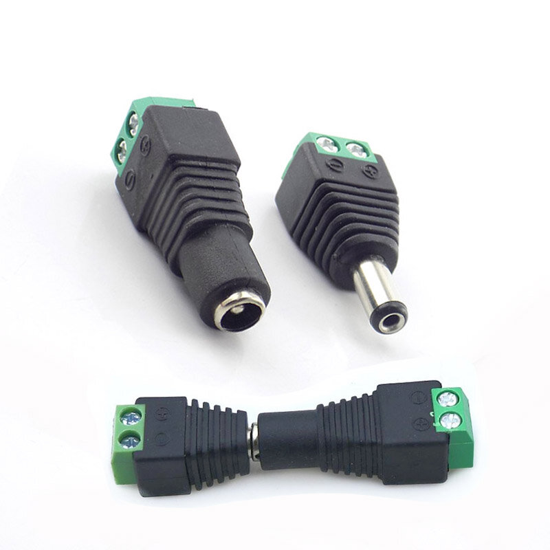 1 pair DC Power plug female+ male Connector jack Coax Cat5 To Bnc adapter Av BNC UTP for CCTV Camera Video Balun LED Lamp Strip