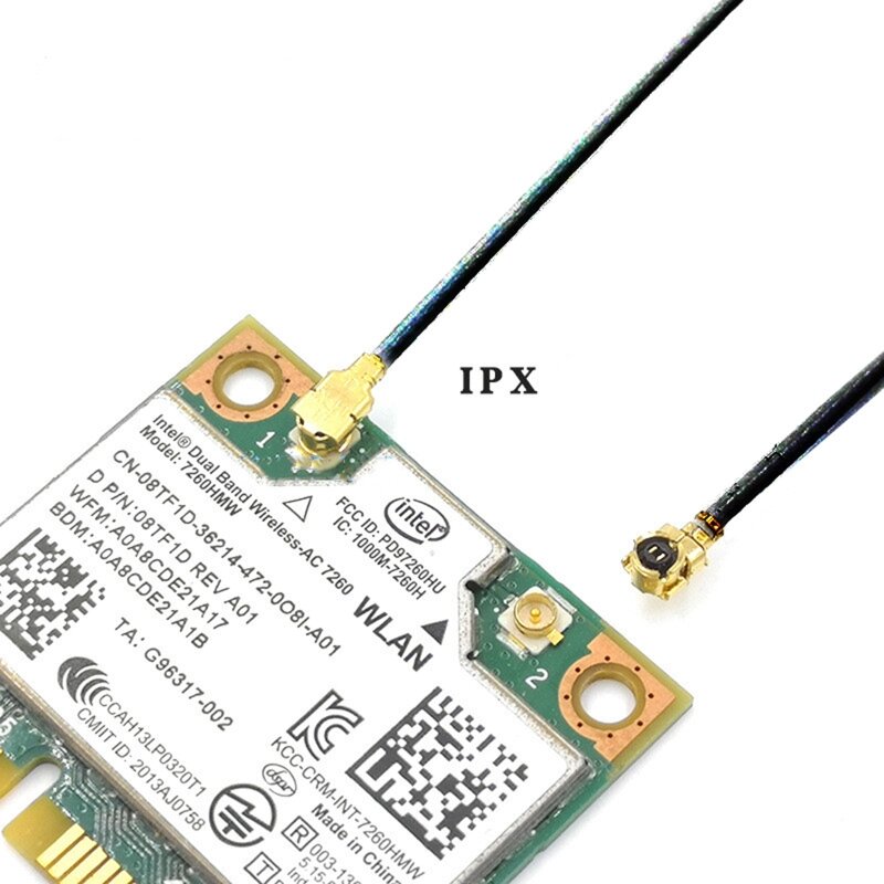 Antena do cabo da trança para Intel, U.FL, IPEX MHF4 ao RP-SMA, 0.81mm, AX200, 9260NGW, 8260NGW, 8265NGW, NGFF, 2 WiFi, L43D, 2 PCes