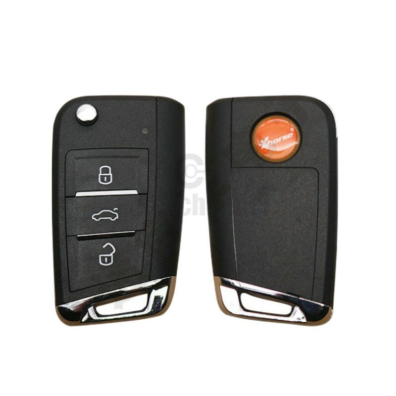 Keychannel 1 buah 3 tombol kunci mobil Shell MQB Flip casing Remote VVDI MQB cangkang pengganti untuk Xhorse kawat Remote Shell Shell