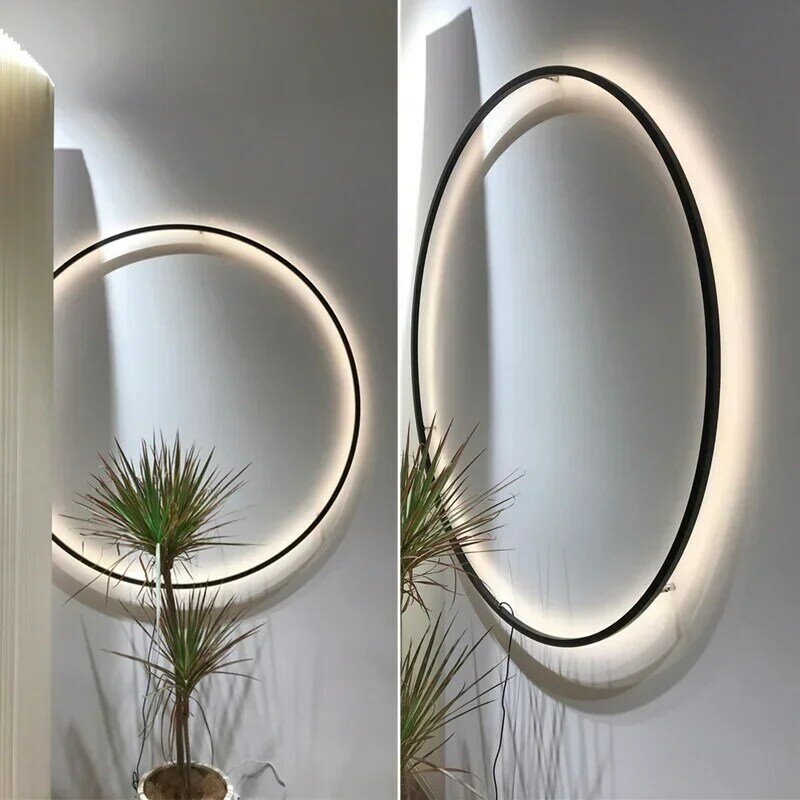 Nordic Design LED USB Wall Lamp, Candeeiro interior, Decoração moderna, Quarto, Sala de estar, Casa, Anel redondo, Luminária