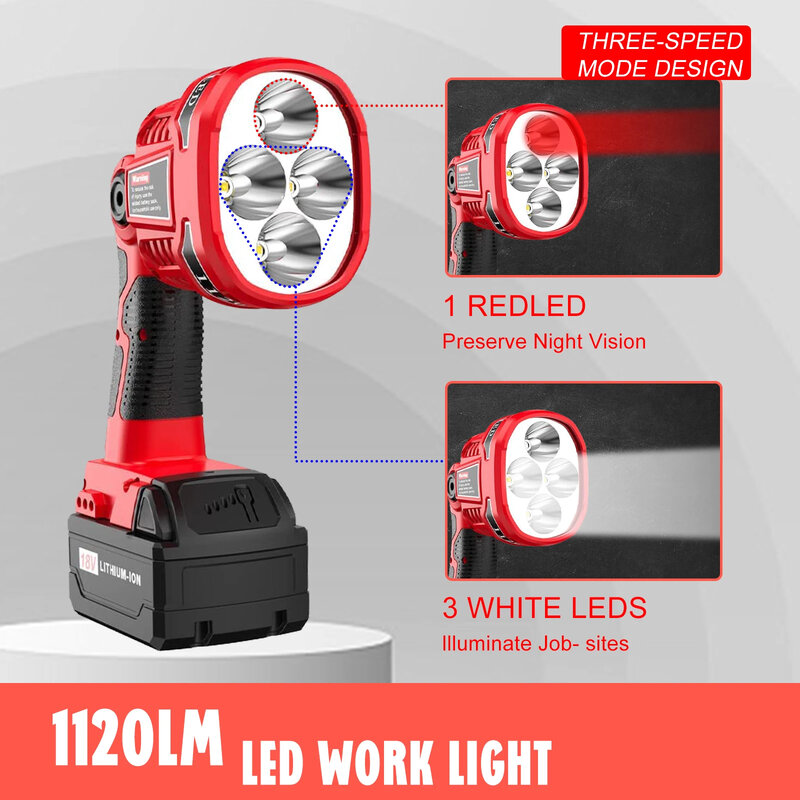 12w vertikale Lampe 1120lm für Milwaukee 18V Li-Ionen-Batterie Arbeits licht Not licht