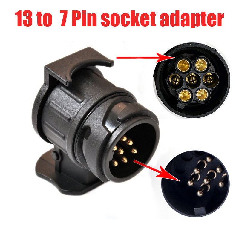 Conector durável do reboque do adaptador da tomada, 13 a 7 Pin, Reboque do reboque 12V, Adaptador impermeável do soquete das tomadas, proteja conexões, A30