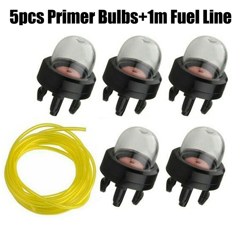 5pcs Primed Bulb With Fuel Line Carburetor Oil Bubble Fuel Pump Carburetter Primer For Trimmer Whipper Snipper Chainsaw