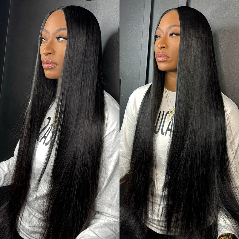200 Density 13x6 Straight Lace Front Human Hair Wigs Brazilian Remy 13x4 Transparent Straight 30 32 Inch Lace Frontal Wig Women