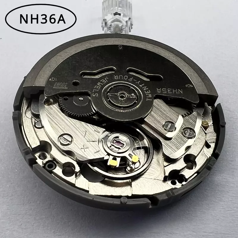Mechanizm zegarka Akcesoria do zegarków importowane z Japonii Brand New NH36A NH35 Automatyczny mechanizm mechaniczny Pojedynczy kalendarz Czarny