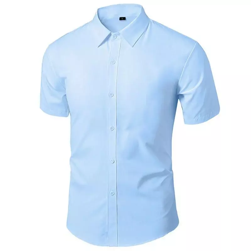 Zomer Shirt Voor Mannen Dagelijks Casual Wit Shirts Korte Mouwen Button Down Slim Fit Mannelijke Sociale Blouse 4XL 5XL