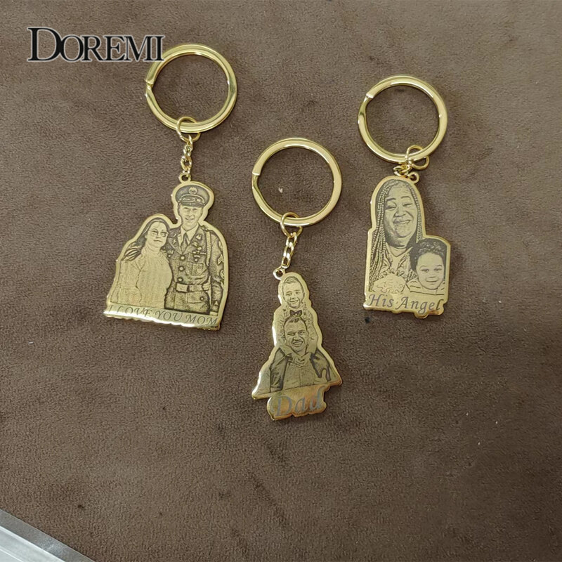 DOREMI – collier Photo personnalisé avec nom gravé au dos, image personnelle de tout personnage/dessin animé, cadeau souvenir de famille en acier inoxydable, nouveau