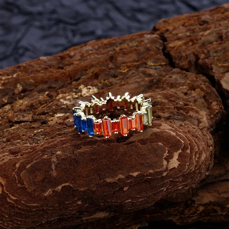Новинка Весна 2024, Женское кольцо из цветного циркония с бриллиантами из чистого серебра S925, маленькое и универсальное, модное и минималистичное
