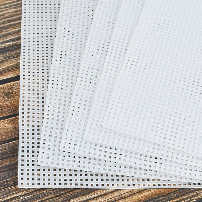 刺,、アクリル糸クラフト、ニットおよびかぎ針編みプロジェクト用のプラスチックメッシュキャンバスシート、10.2x13.2インチ、20個
