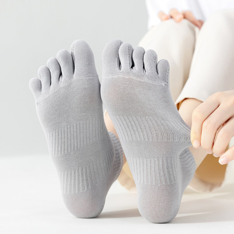 Summer Five Finger Socks For Women Thin Breathable Mesh Split Toe Socks High Elastic Female Ankle Socks Casual Sports Short Sock