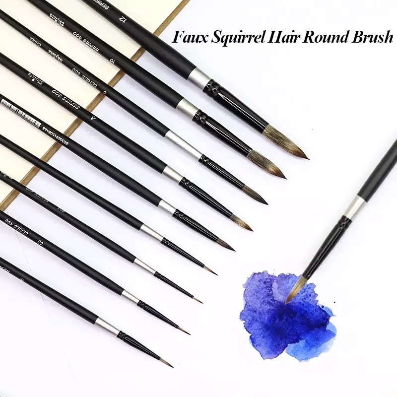 Skyists Squirrel Hair Round Brush Good Elasticity Art Painting Brushes For Artistic Watercolor Gouache Supplies