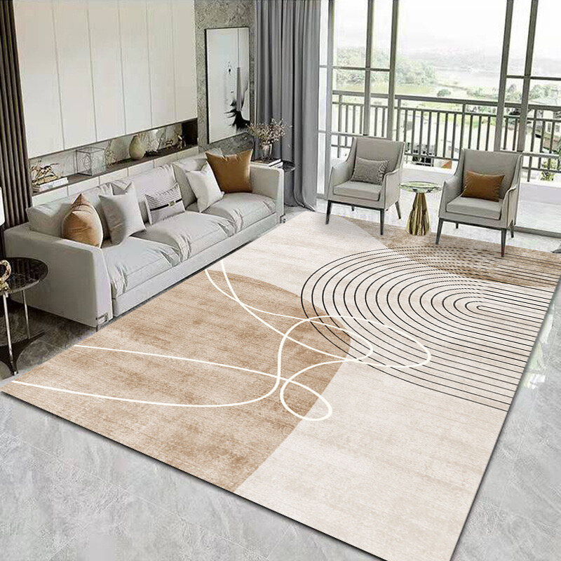 VIKAMA wabi-sabi alfombra de terciopelo de cristal a rayas para sala de estar, alfombra ligera de lujo para sofá, tienda completa, habitación del hogar, manta de cama para dormitorio