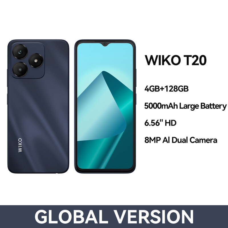Смартфон WIKO T20, 4 + 128 ГБ, 5000 мА ч, 6,56 дюйма, HD +, 8 ядер, Android 13