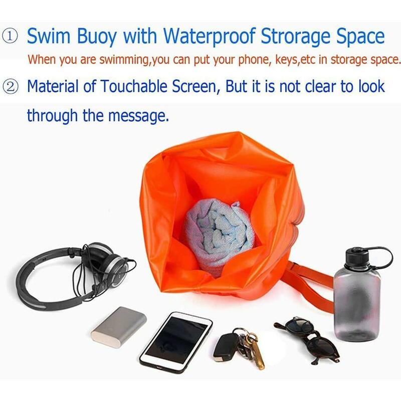 Reboque inflável da bóia da natação aberta, airbag leve, ferramentas do flutuador do armazenamento, esporte aquático, 1pc
