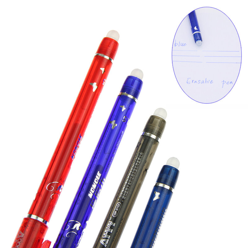 55pcs/lot Erasable Gel Pen 0.5mm Refill Rod Magic Ink Erasable Pen Washable Handle Office School Writing Tools Kawaii Stationery