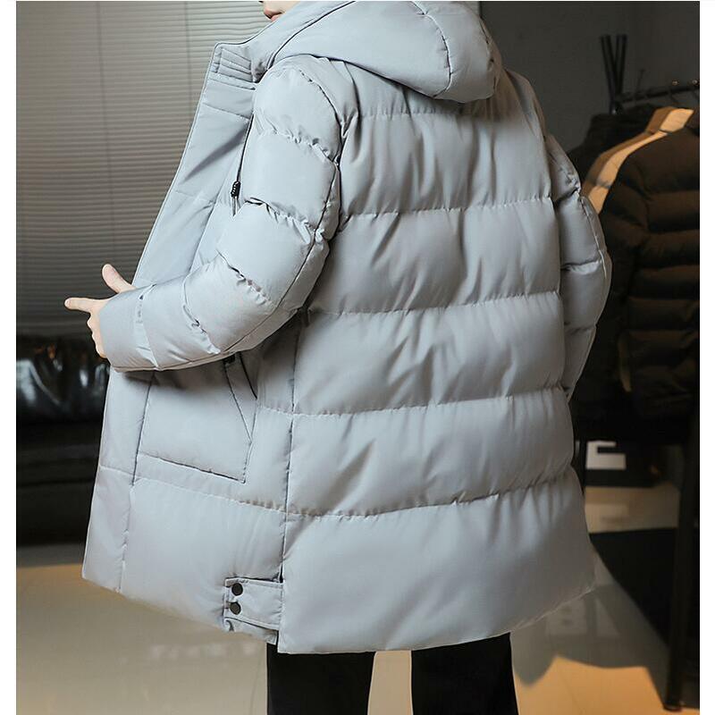 2021 casacos de inverno para homens com capuz casual casacos de algodão longo mais grosso quente parkas novo masculino outwear casacos de inverno fino ajuste jaquetas