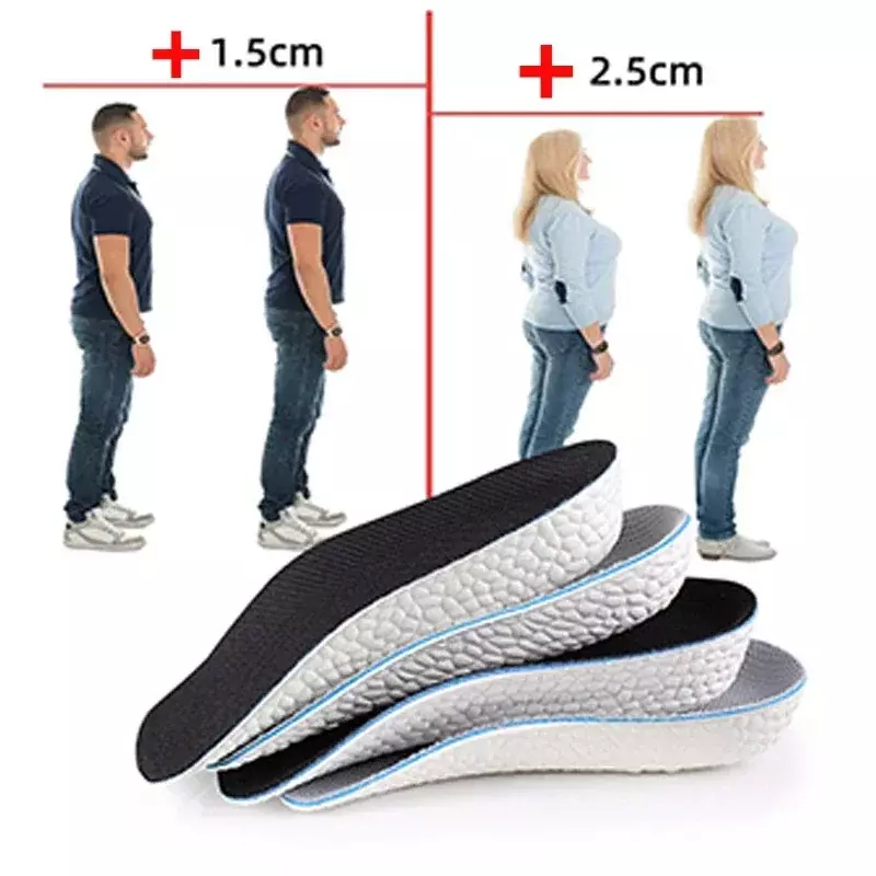 Стельки с эффектом памяти для мужчин и женщин, ортопедические вставки из пены с поддержкой свода стопы, для увеличения роста пятки