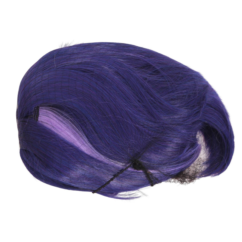 Perruque de Cosplay à Motif de Dessin Animé Genshin Purple Impact, Cheveux Courts