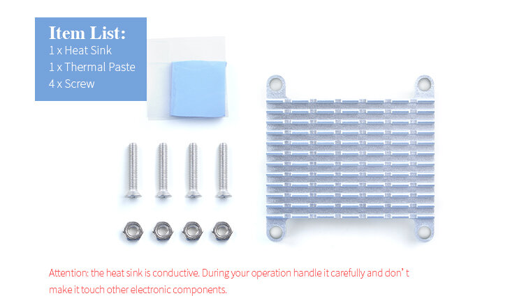 Kühlkörper-Kit für den Nanopi Neo & Core & Air & Neo2-Board CNC Aluminium Metall Kühler