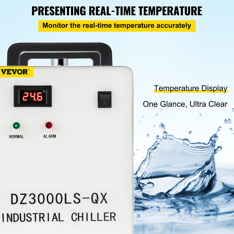 VEVOR CW-3000 лазерная гравировальная машина охладитель термолиз промышленный охладитель воды 60W/80W CO2 стеклянная трубка CNC охлаждение шпинделя
