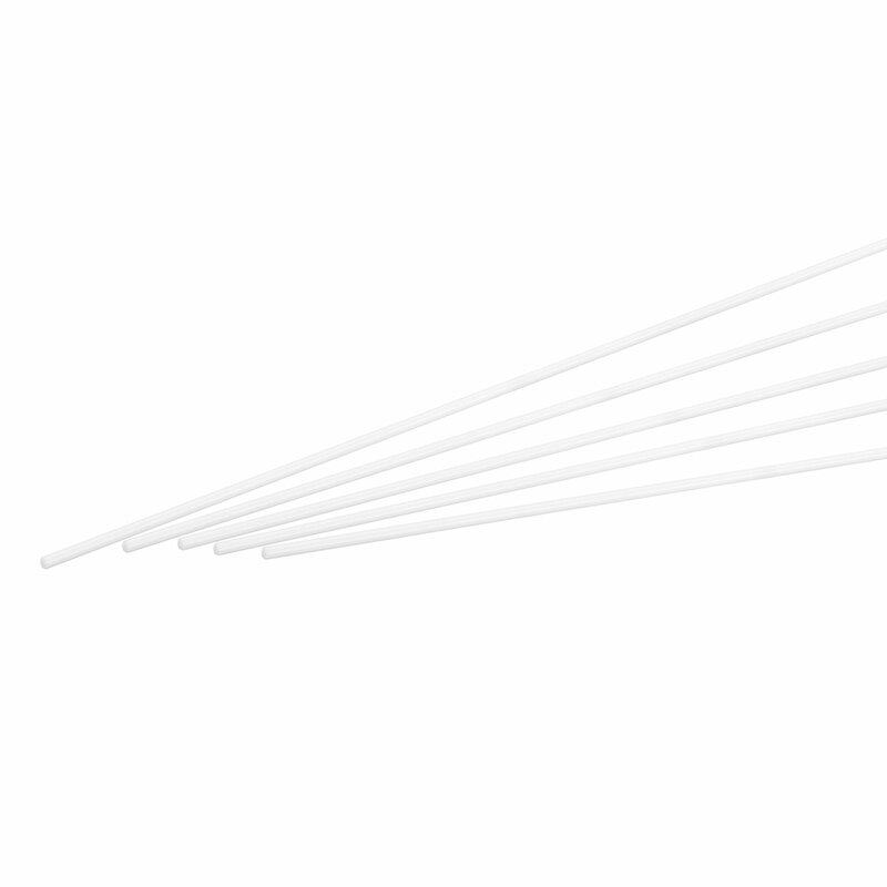 Uxcell – barre ronde en plastique ABS, barre blanche solide de 2mm x 250mm pour le matériel de modèle de bricolage, Table de sable de bricolage, paquet de 5