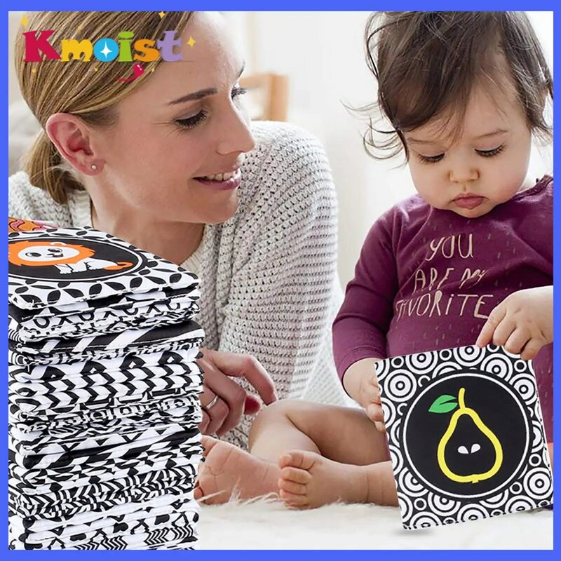 Baby Intelligence Fun Alphabet Card Portable Set of Black and White Cloth Book Early Education Toys for Toddler Infant Gifts Kit