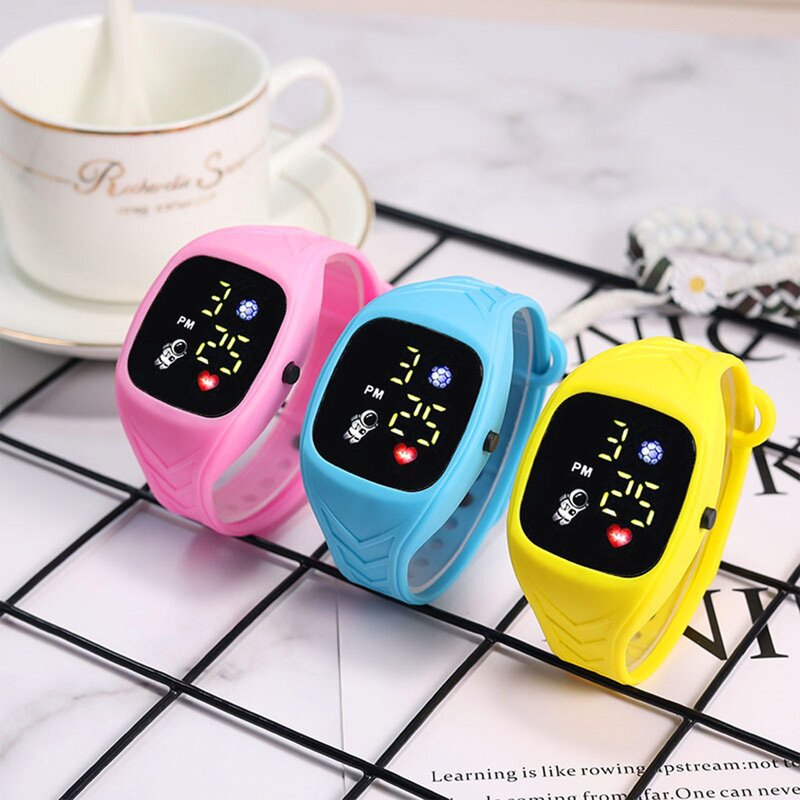 Jam tangan elektronik Digital anak laki-laki, arloji cerdas untuk anak laki-laki dan perempuan, jam tangan layar tampilan waktu bulan untuk anak laki-laki dan perempuan