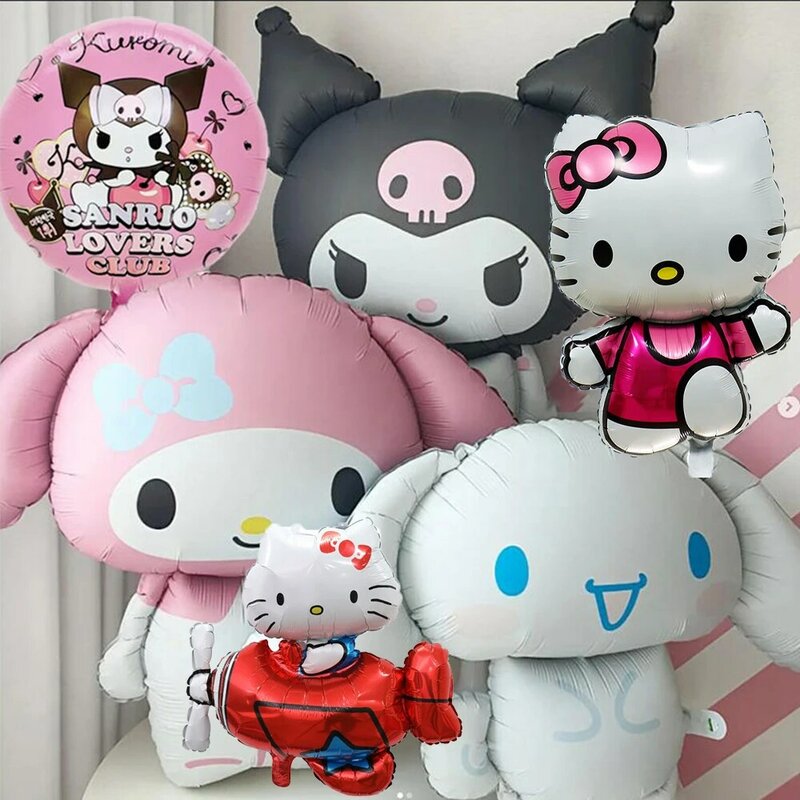Hello Kitly Sanrio Balloon Kuromi My Melody Cinnamoroll Foil Balloons for Birthday Party Decorations Kids Girl Birthday Gifts
