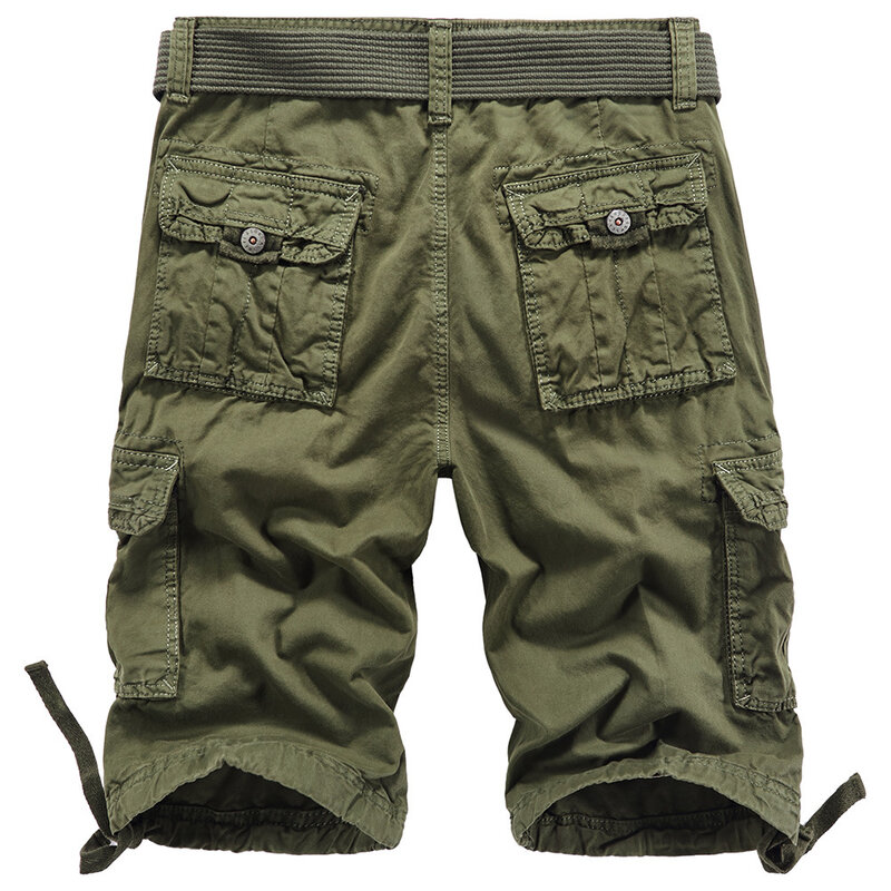 Trendy Summer Cotton Cargo Shorts Men Casual Straight Loose Baggy Boardshorts Streetwear Tactical Shot Clothing