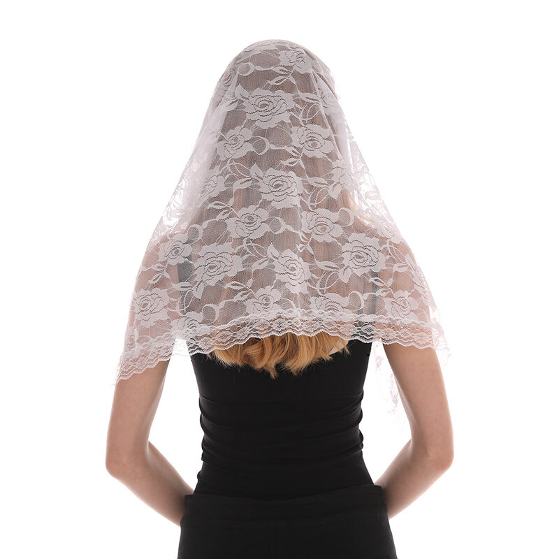 Христианская искусственная мантилла, латиноамериканская Фата, кружевное покрытие для головы, шарф для женщин, католическая Фата, головные уборы, свадебная фата для невесты