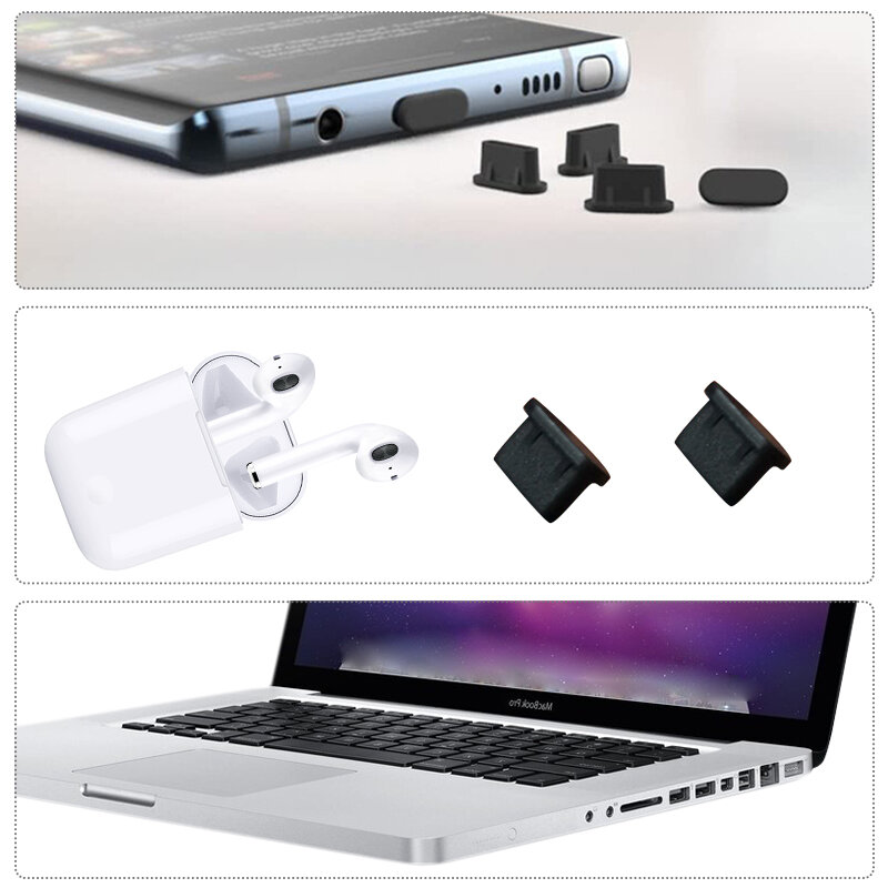 Puerto de carga de teléfono móvil, Kit de limpiador de eliminación de polvo para IPhone, Samsung, Xiaomi, cepillo de limpieza Universal a prueba de polvo