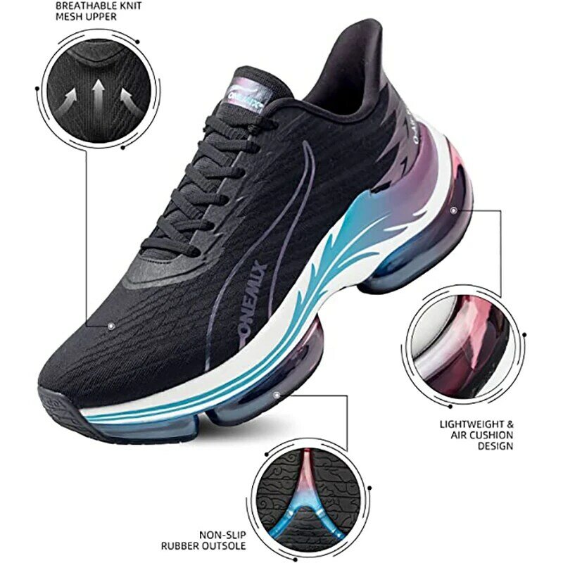 حذاء ركض موضة 2023 من ONEMIX للرجال مزود بوسادة هوائية حذاء رياضي للزوجين للمدربين حذاء رياضي للركض أحذية رياضية للمشي في الهواء الطلق للنساء