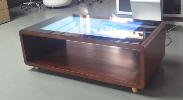 Стол для видеоигр, цифровой журнальный столик, деревянный фотографический интерактивный сенсорный ЖК-дисплей 49 дюймов, Wi-Fi, все в одном ПК