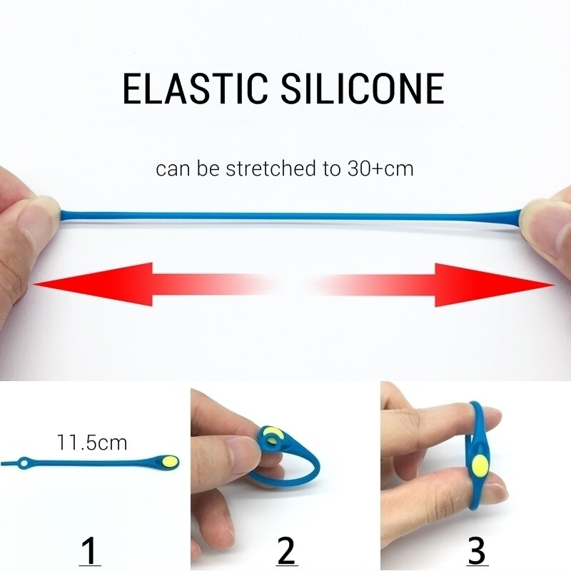 Fashion Round Silicone Elastic Shoelaces Unisex Athletic No Tie Shoe Lace All Sneakers Fit Quick Shoe Lace